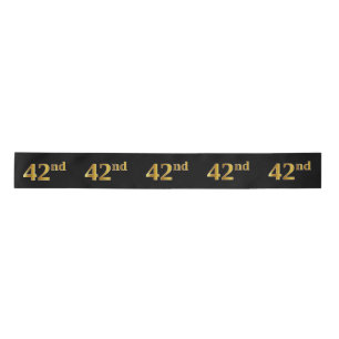 Lazo De Raso Faux/Imitation Gold "42nd" Event Number (Negro)