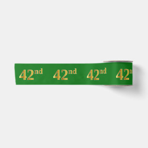 Lazo De Raso Faux/Imitation Gold "42nd" Event Number (Verde)