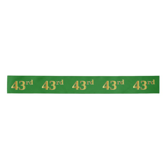 Lazo De Raso Faux/Imitation Gold "43rd" Event Number (Verde) (Anverso)