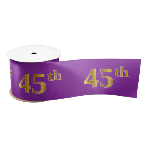 Lazo De Raso Faux/Imitation Gold "45th" Event Number (Purple)