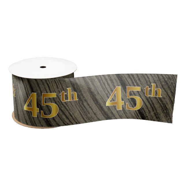 Lazo De Raso Faux/Imitation Gold "45th" Event Number (Rustic) (Carrete)