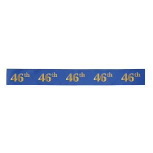 Lazo De Raso Faux/Imitation Gold "46th" Event Number (Azul)