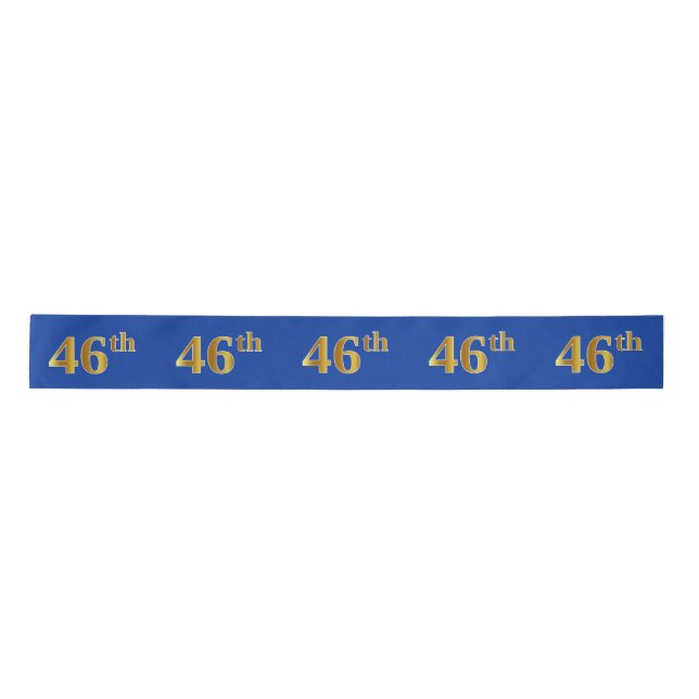 Lazo De Raso Faux/Imitation Gold "46th" Event Number (Azul) (Anverso)