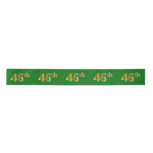 Lazo De Raso Faux/Imitation Gold "46th" Event Number (Verde)