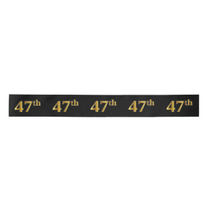 Lazo De Raso Faux/Imitation Gold "47th" Event Number (Negro)