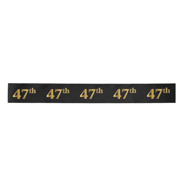 Lazo De Raso Faux/Imitation Gold "47th" Event Number (Negro) (Anverso)