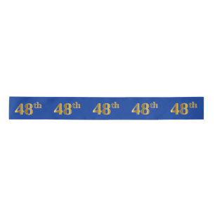 Lazo De Raso Faux/Imitation Gold "48th" Event Number (Azul)