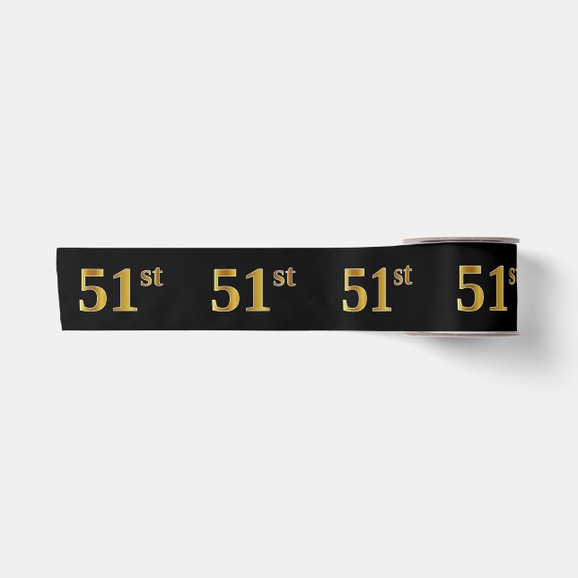 Lazo De Raso Faux/Imitation Gold "51st" Event Number (Negro) (Anverso)