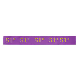 Lazo De Raso Faux/Imitation Gold "51st" Event Number (Purple)