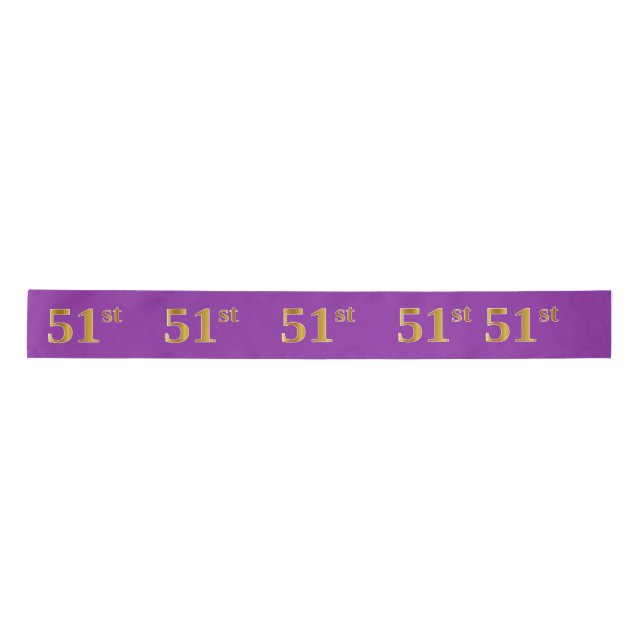 Lazo De Raso Faux/Imitation Gold "51st" Event Number (Purple) (Anverso)
