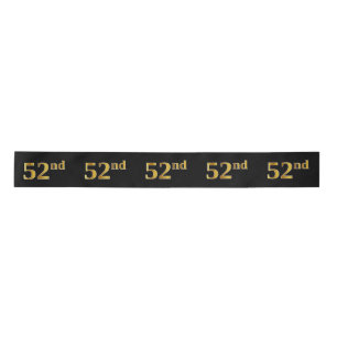Lazo De Raso Faux/Imitation Gold "52nd" Event Number (Negro)