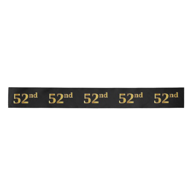Lazo De Raso Faux/Imitation Gold "52nd" Event Number (Negro) (Anverso)