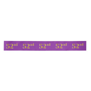 Lazo De Raso Faux/Imitation Gold "52nd" Event Number (Purple)