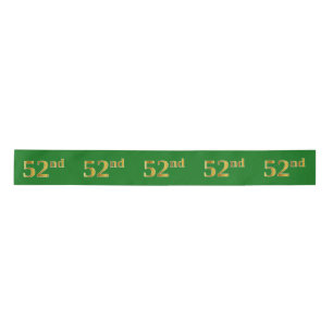 Lazo De Raso Faux/Imitation Gold "52nd" Event Number (Verde)