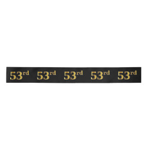 Lazo De Raso Faux/Imitation Gold "53rd" Event Number (Negro)
