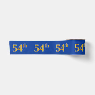 Lazo De Raso Faux/Imitation Gold "54th" Event Number (Azul)