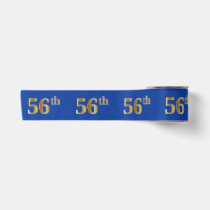 Lazo De Raso Faux/Imitation Gold "56th" Event Number (Azul)