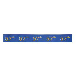 Lazo De Raso Faux/Imitation Gold "57th" Event Number (Azul)