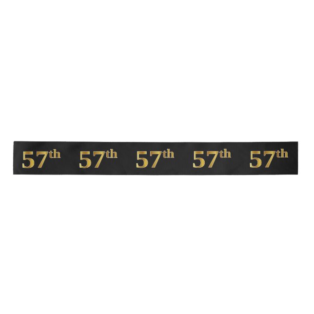 Lazo De Raso Faux/Imitation Gold "57th" Event Number (Negro) (Anverso)