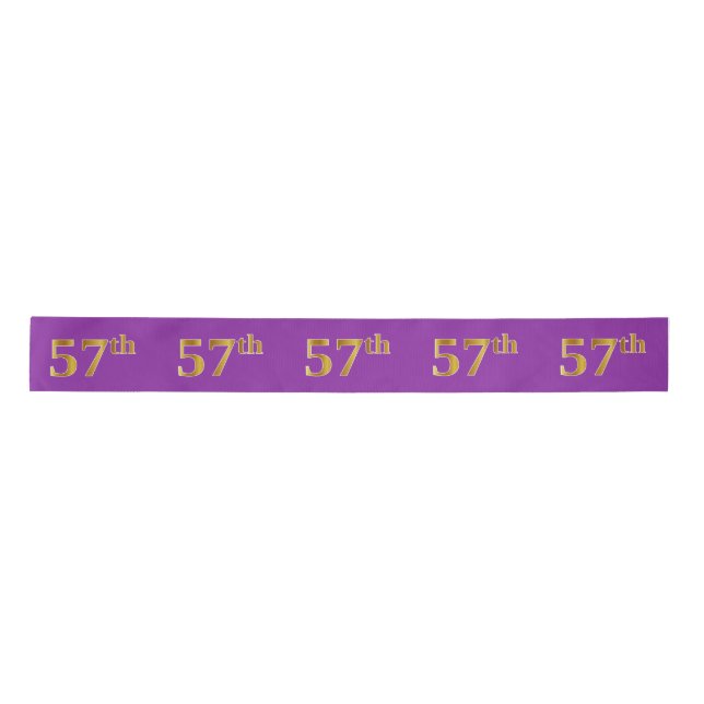 Lazo De Raso Faux/Imitation Gold "57th" Event Number (Purple) (Anverso)