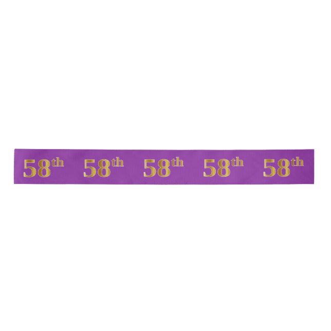 Lazo De Raso Faux/Imitation Gold "58th" Event Number (Purple) (Anverso)