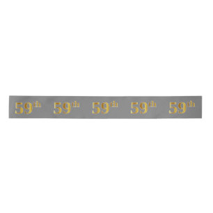Lazo De Raso Faux/Imitation Gold "59th" Event Number (Gris)