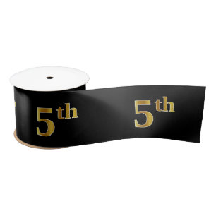 Lazo De Raso Faux/Imitation Gold "5th" Event Number (Negro)