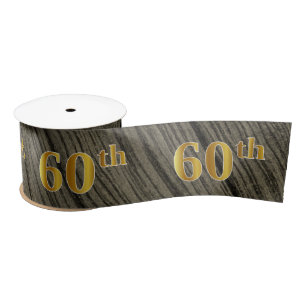 Lazo De Raso Faux/Imitation Gold "60th" Event Number (Rustic)