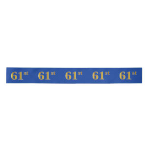 Lazo De Raso Faux/Imitation Gold "61st" Event Number (Azul)