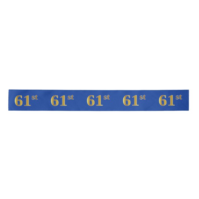 Lazo De Raso Faux/Imitation Gold "61st" Event Number (Azul) (Anverso)