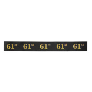 Lazo De Raso Faux/Imitation Gold "61st" Event Number (Negro)