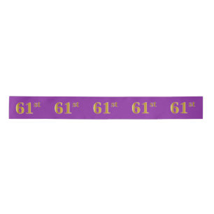 Lazo De Raso Faux/Imitation Gold "61st" Event Number (Purple)