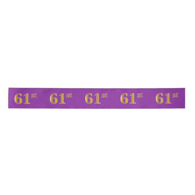 Lazo De Raso Faux/Imitation Gold "61st" Event Number (Purple) (Anverso)