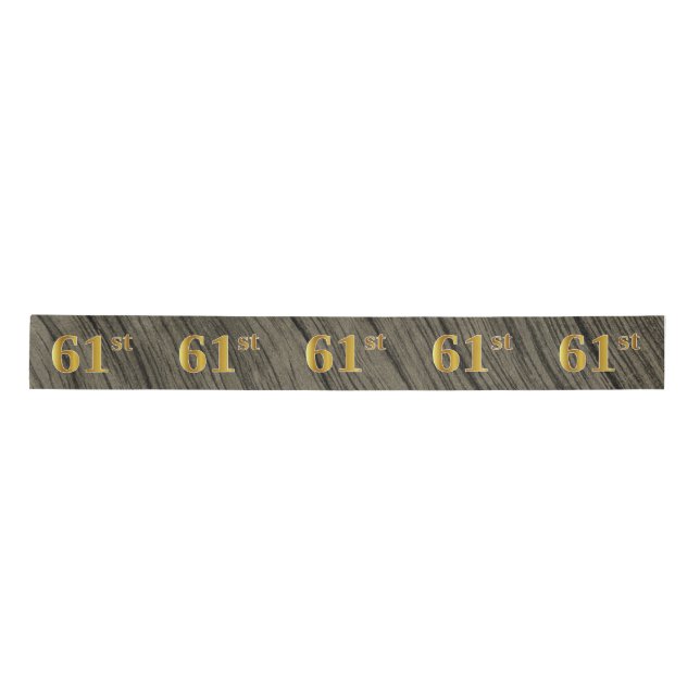 Lazo De Raso Faux/Imitation Gold "61st" Event Number (Rustic) (Anverso)