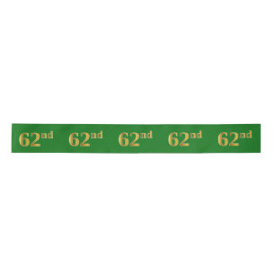 Lazo De Raso Faux/Imitation Gold "62nd" Event Number (Green)