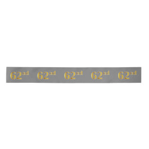 Lazo De Raso Faux/Imitation Gold "62nd" Event Number (Gris)