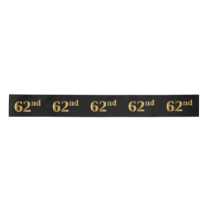 Lazo De Raso Faux/Imitation Gold "62nd" Event Number (Negro)