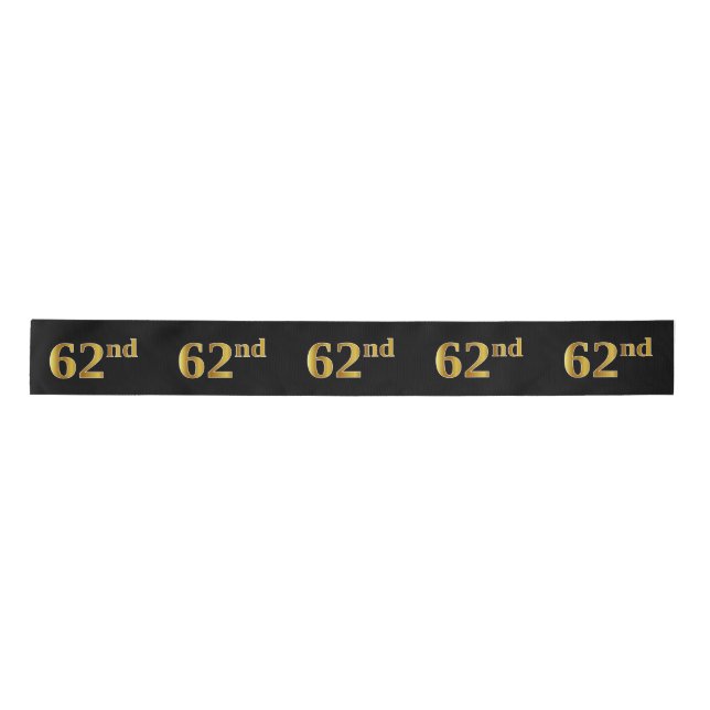 Lazo De Raso Faux/Imitation Gold "62nd" Event Number (Negro) (Anverso)