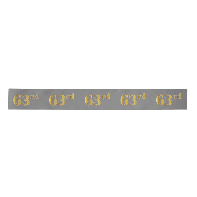 Lazo De Raso Faux/Imitation Gold "63rd" Event Number (Gris) (Anverso)