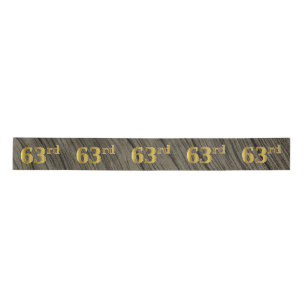 Lazo De Raso Faux/Imitation Gold "63rd" Event Number (Rustic)