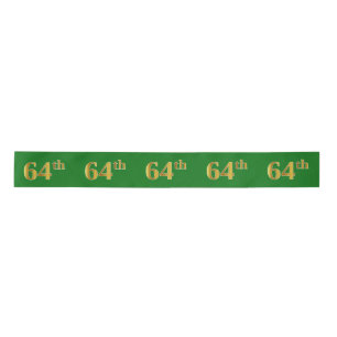 Lazo De Raso Faux/Imitation Gold "64th" Event Number (Green)