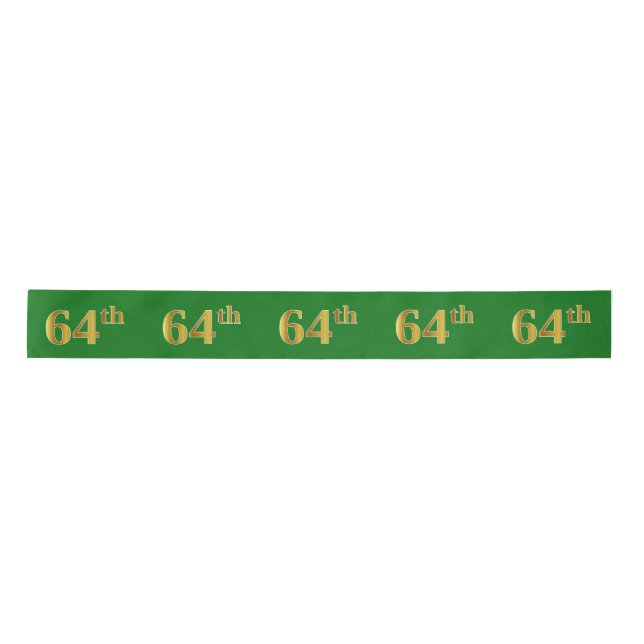 Lazo De Raso Faux/Imitation Gold "64th" Event Number (Green) (Anverso)