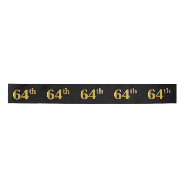 Lazo De Raso Faux/Imitation Gold &quot;64th&quot; Event Number (Negro) (Anverso)