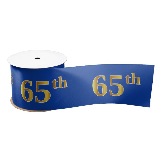 Lazo De Raso Faux/Imitation Gold "65th" Event Number (Azul) (Carrete)