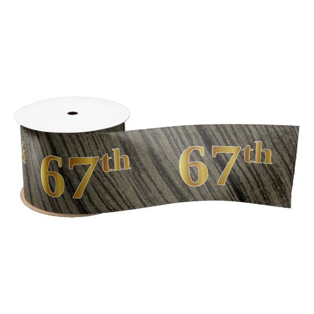 Lazo De Raso Faux/Imitation Gold "67th" Event Number (Rustic) (Carrete)
