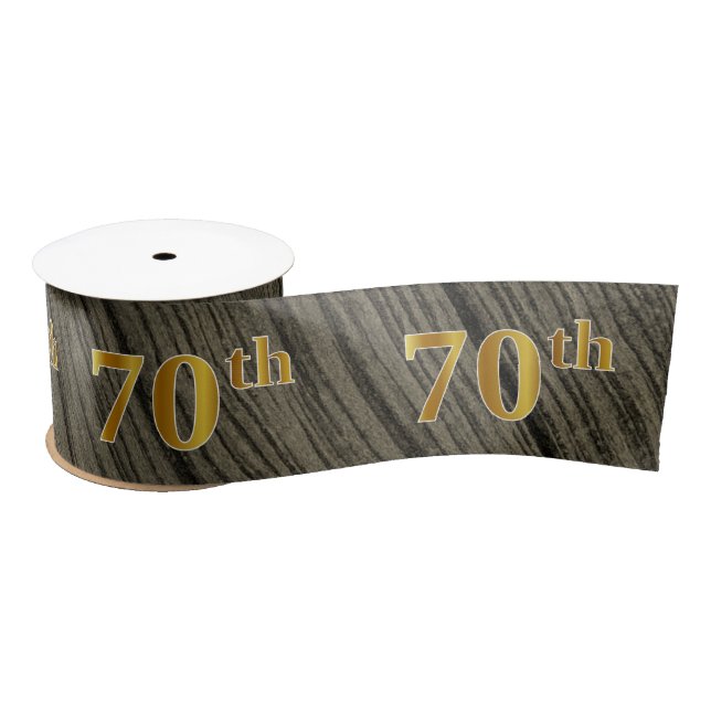 Lazo De Raso Faux/Imitation Gold "70th" Event Number (Rustic) (Carrete)