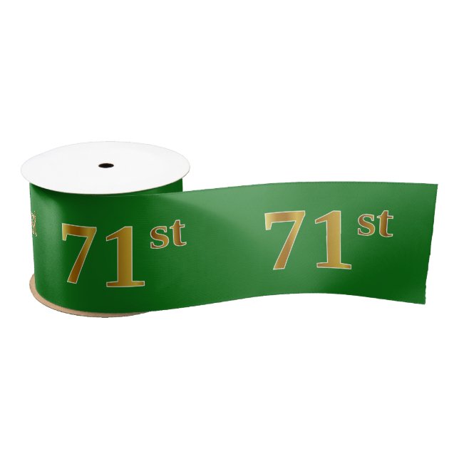 Lazo De Raso Faux/Imitation Gold "71st" Event Number (Green) (Carrete)