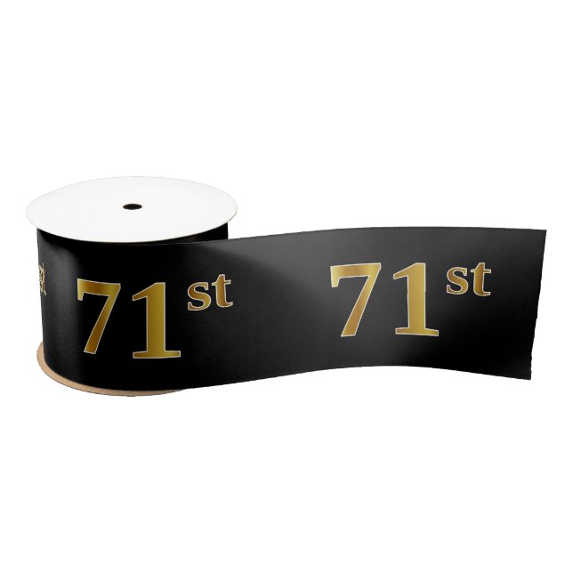 Lazo De Raso Faux/Imitation Gold "71st" Event Number (Negro) (Carrete)