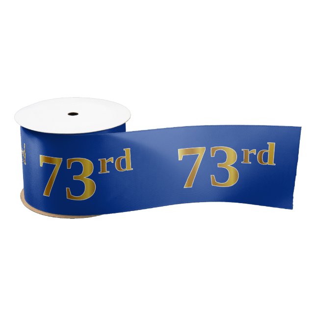 Lazo De Raso Faux/Imitation Gold "73rd" Event Number (Azul) (Carrete)