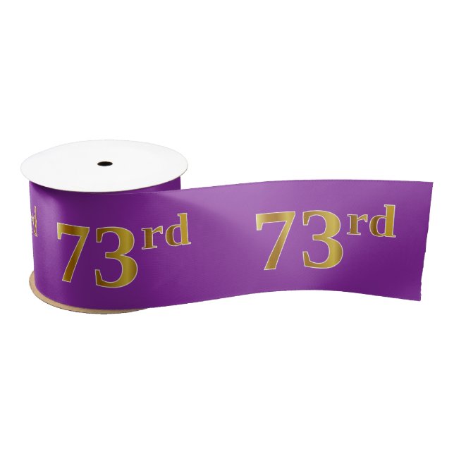 Lazo De Raso Faux/Imitation Gold "73rd" Event Number (Purple) (Carrete)